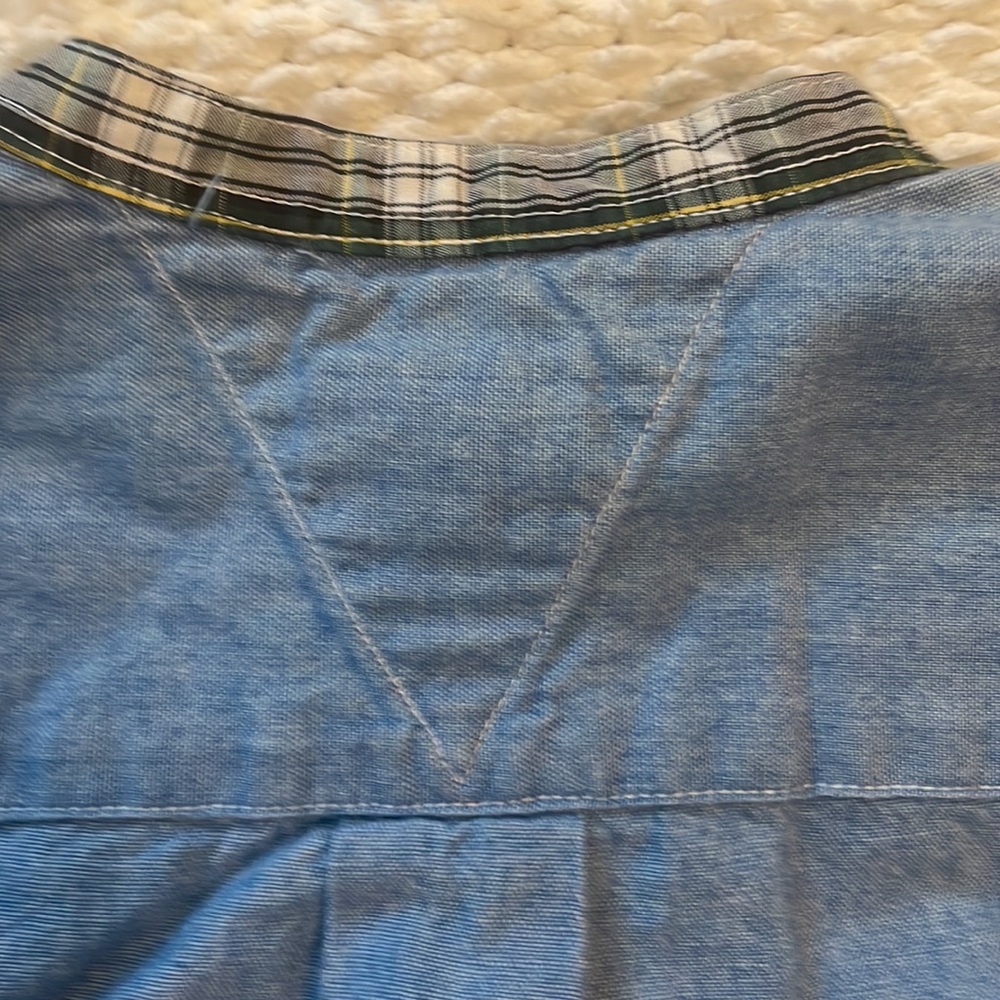 Vintage Tommy Hilfiger collarless blue shirt boys M - Picture 6 of 9